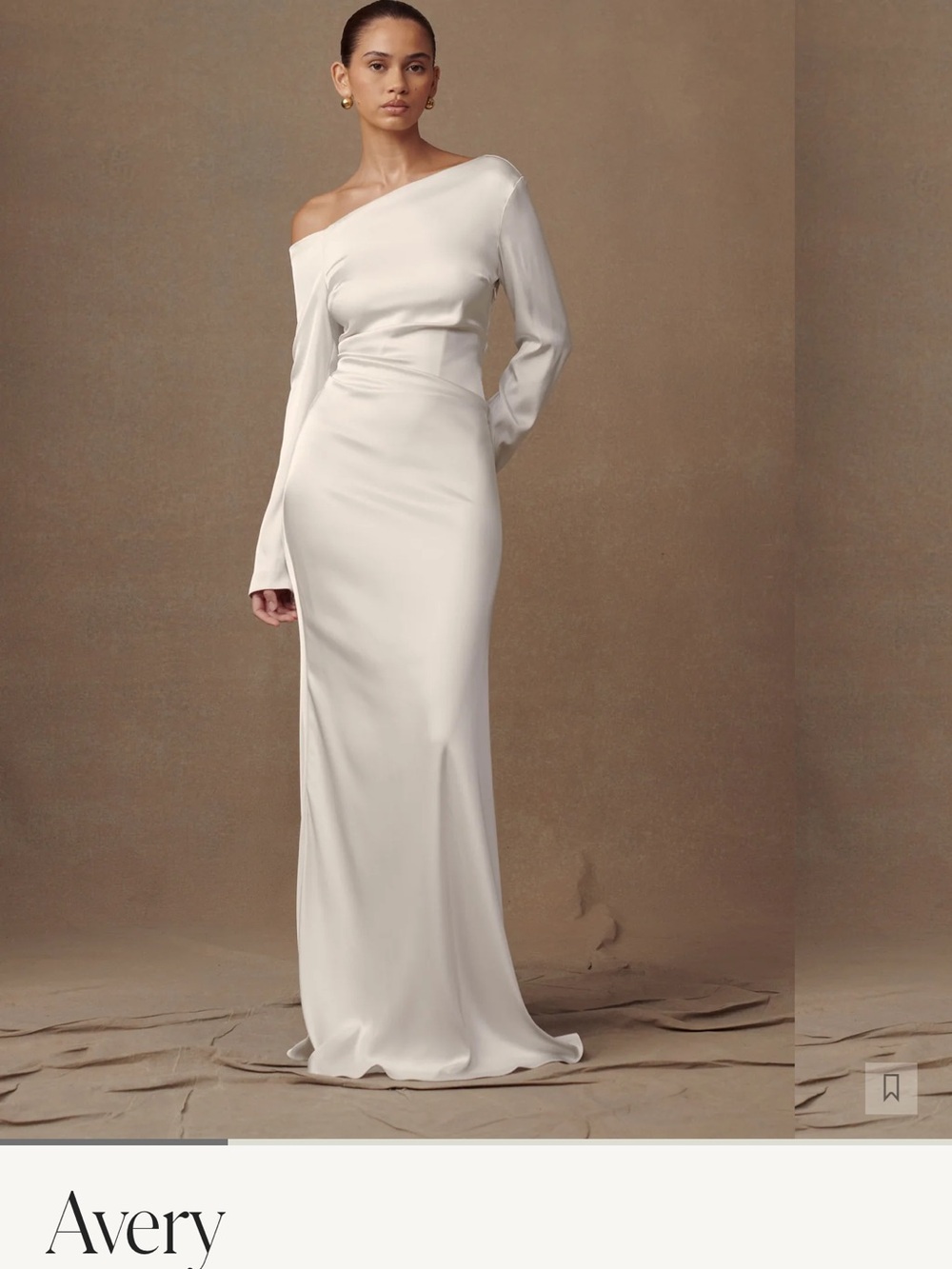 Meshki Asymmetric One-Shoulder Satin Bridal Gown - Ivory